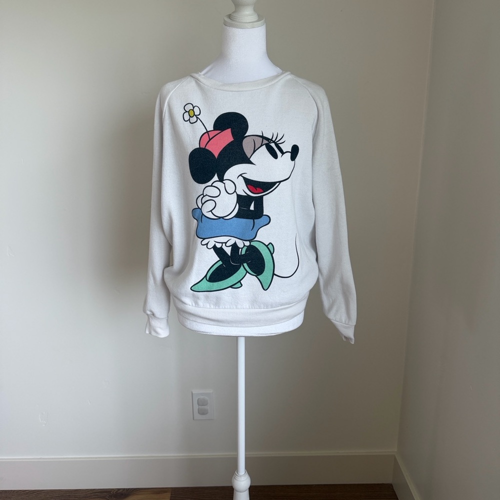 Disney White Minnie Mouse Crew Neck Sweater